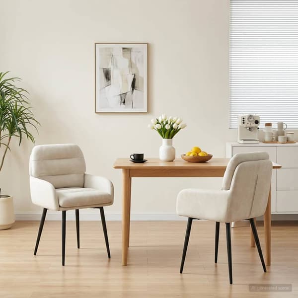 Matstolar 2 pcs Sammet Gräddvit 59 x 59,5 x 90 cm