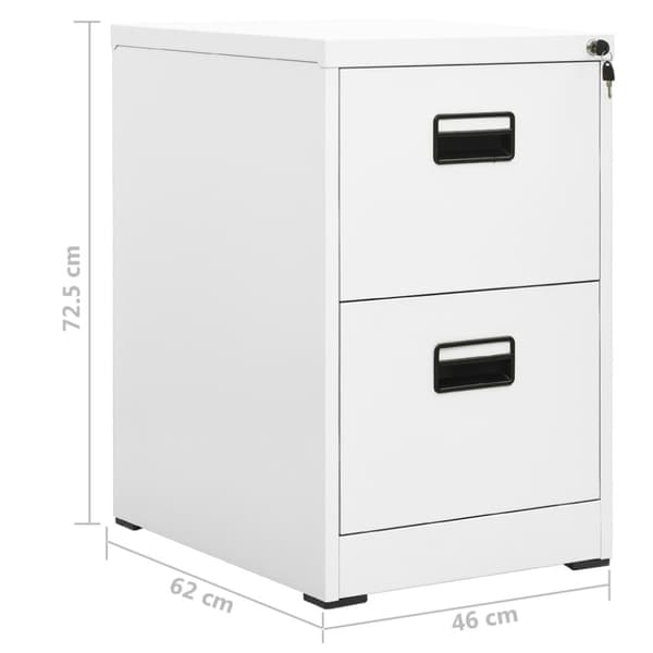 Dokumentskåp vit 46x62x72,5 cm stål