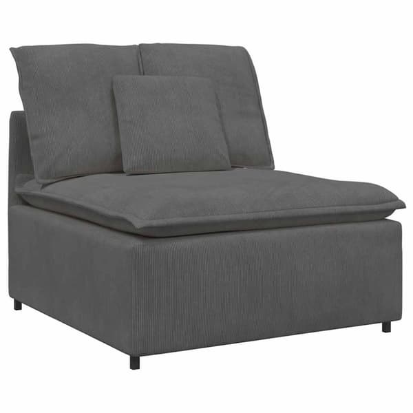Modulsoffa med dynor manchestertyg mörkgrå