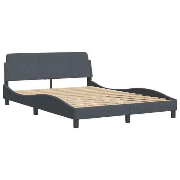 Bed Frame "Dover" Dark Grey 120x200 cm Velvet