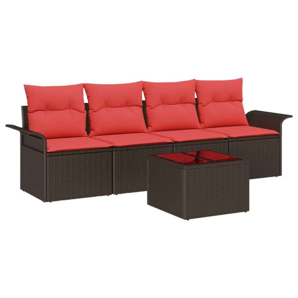 Soffset med kudde 5 pcs Brun konstrotting