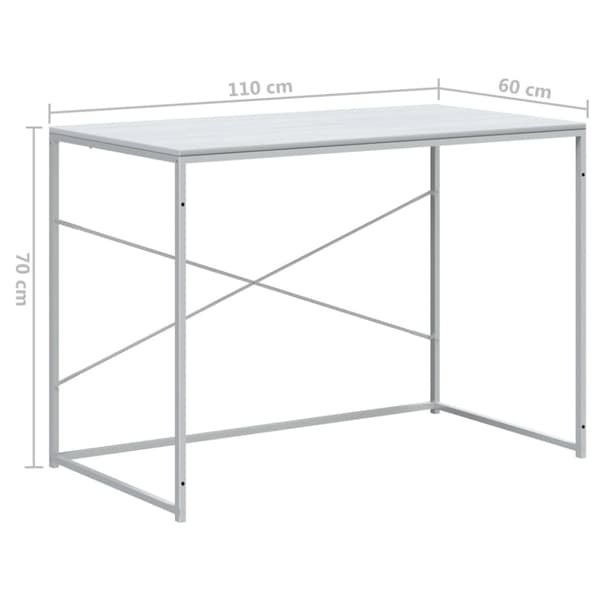 Datorbord vit 110x60x70 cm spånskiva