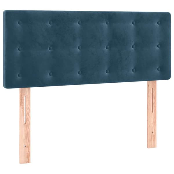 Ramsäng med madrass mörkblå 90x190 cm sammet