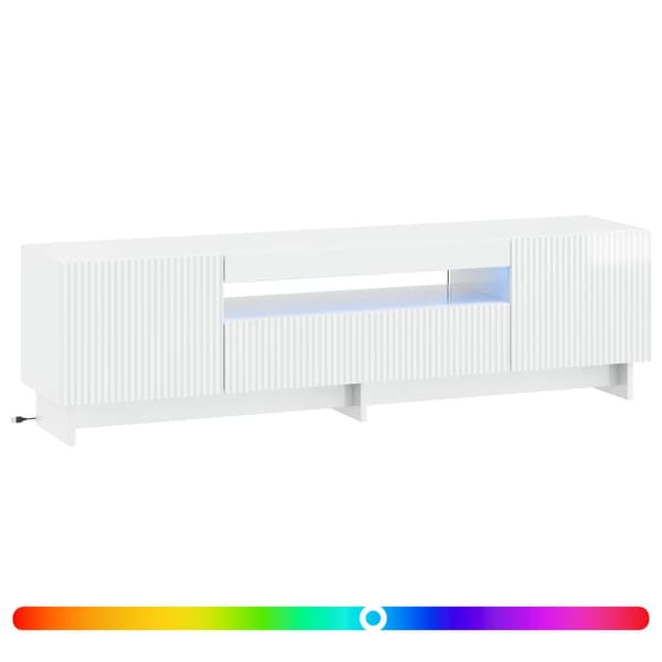LED TV-skåp Vit högglans Konstruerat trä