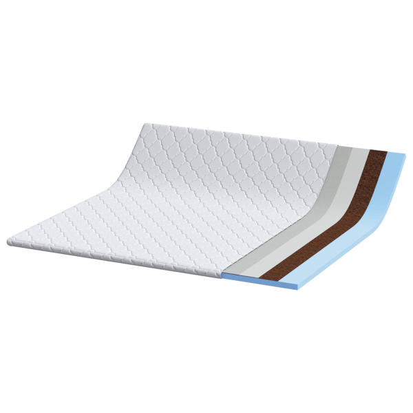 Kokostopper Vit 180 x 200 cm Jacquardtyg