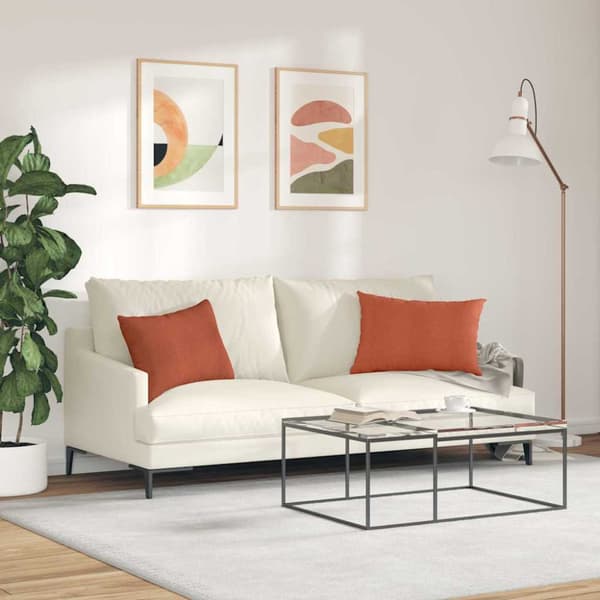 Sofakuddar 2 pcs Röd orange 60 x 40 cm Kordread tyg