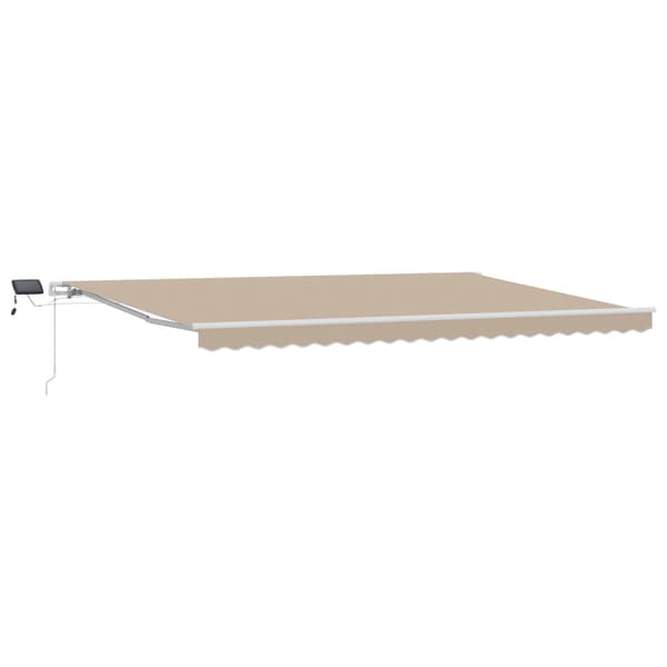 Utfällbar markis Beige 500 × 350 cm Tyger och Stål