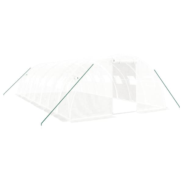 Växthus med stålram vit 32 m² 8x4x2 m