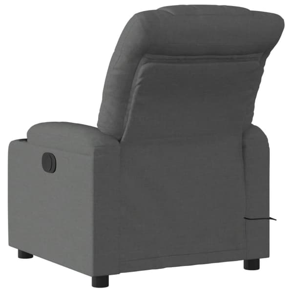Massagefåtölj mörkgrå tyg