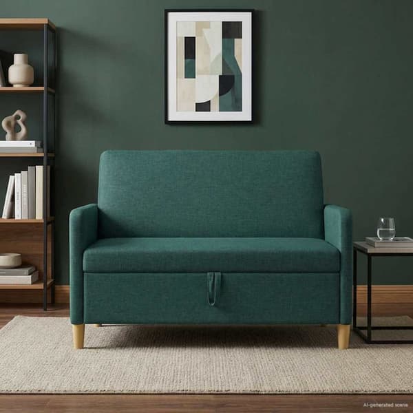 Soffa med förvaring Mörkgrön 122 x 78 x 87 cm Polyester