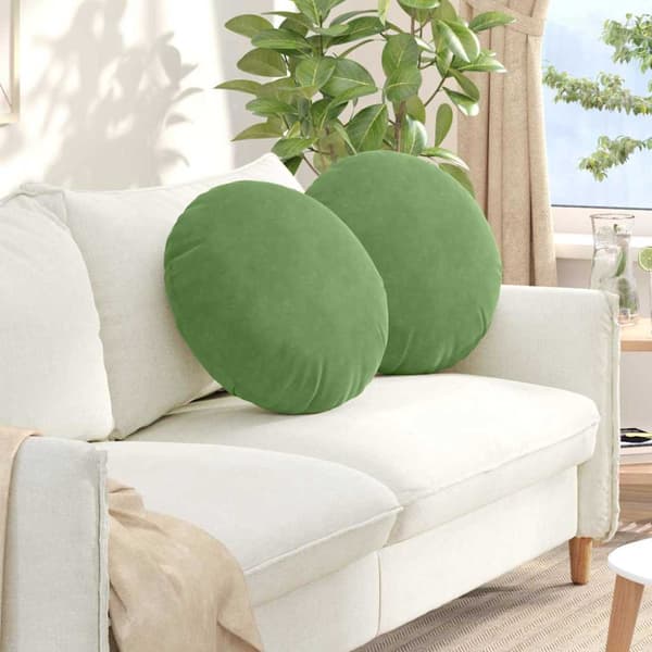 Sittkuddar 2 pcs Ljusgrön Ø50 x 19 cm Sammet
