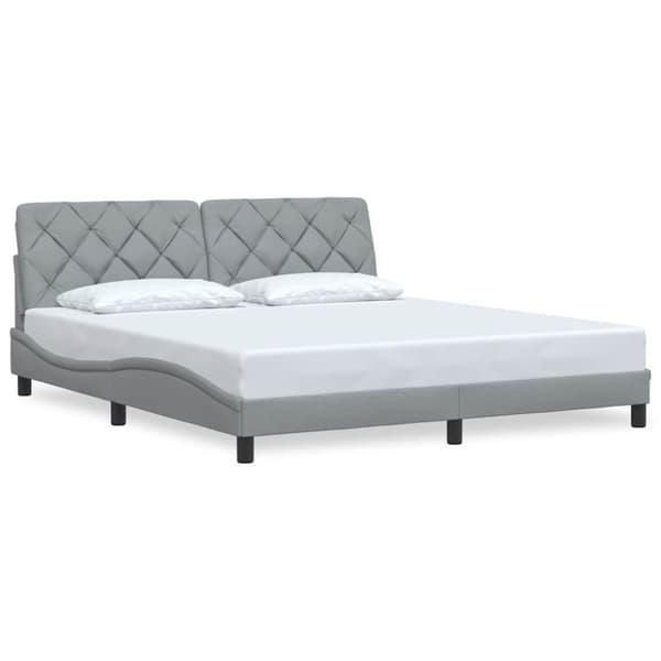 Bed Frame without Mattress Light Grey 180x200 cm Fabric