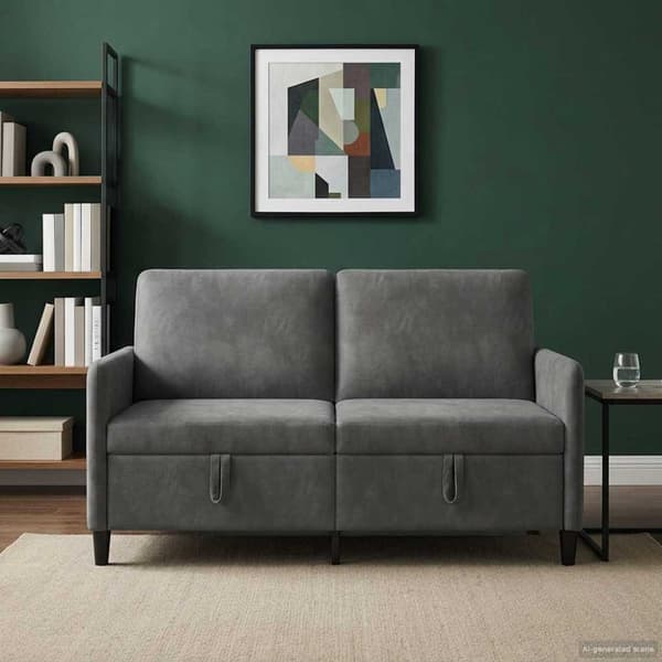 Soffa med förvaring Mörkgrå 152 x 78 x 87 cm Polyester