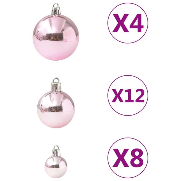 Julgranskulor 100 st rosa