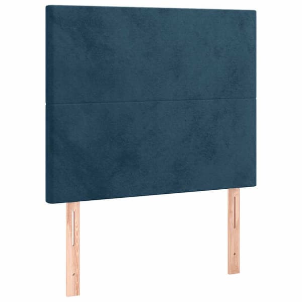 Ramsäng med madrass mörkblå 90x200 cm sammet