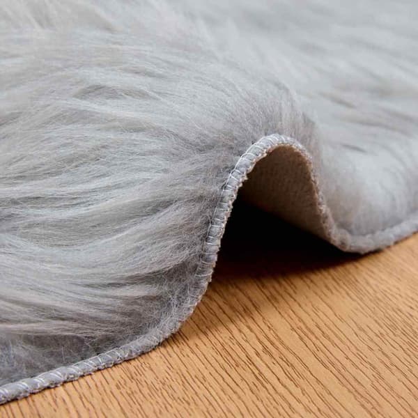 Fuskfäll matta TAFALLA Grå Ø 160 cm Polyester