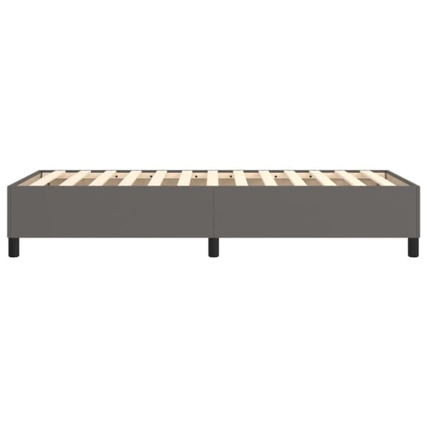 Boxspring-sängram grå 90x200 cm konstläder