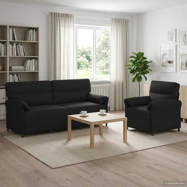Soffset 2 st Svart Tyg