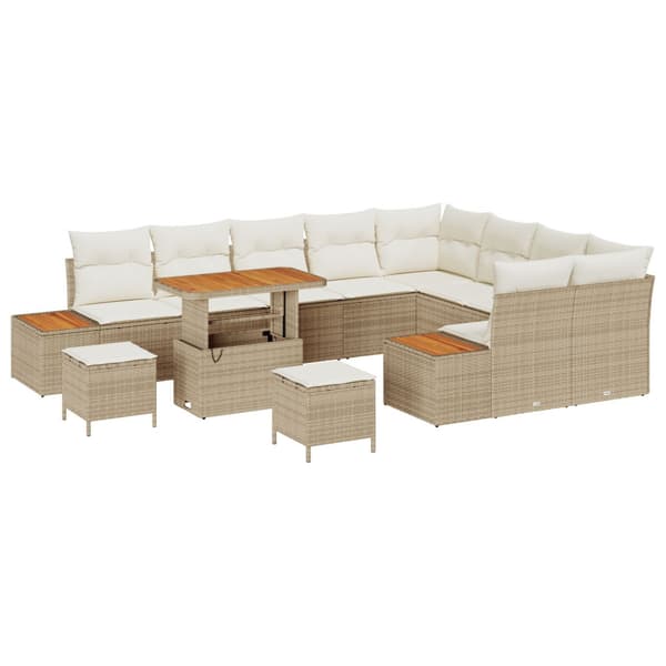 Trädgårdsoffset 12 st Beige konstrotting