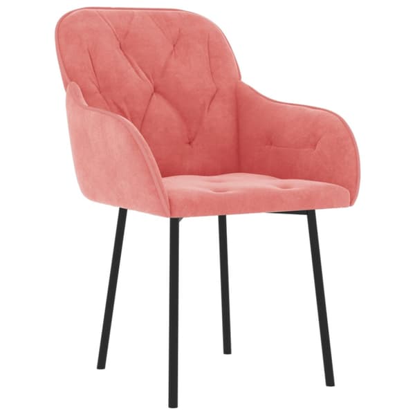 Matstolar 2 st rosa sammet
