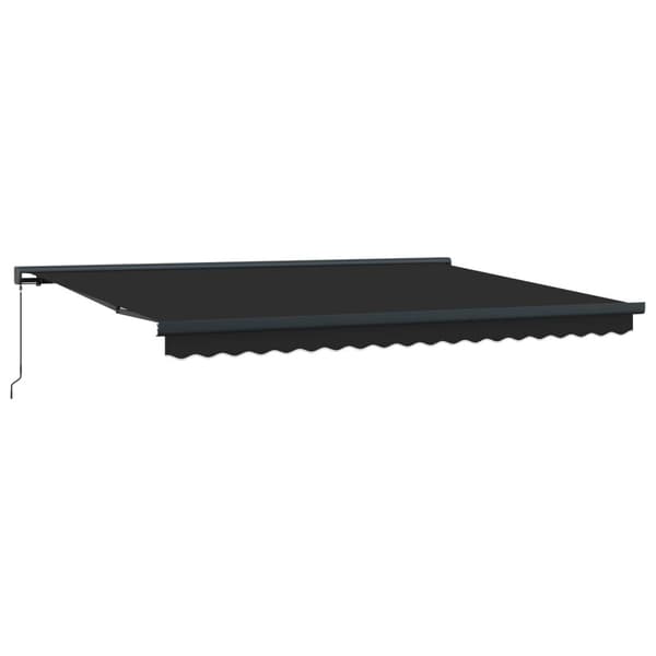 Utfällbar markis Antracit och grå 400 × 300 cm