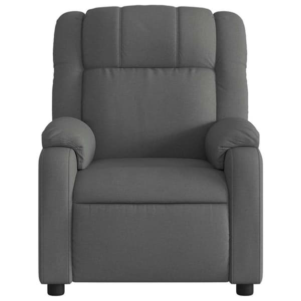 Massagefåtölj mörkgrå tyg