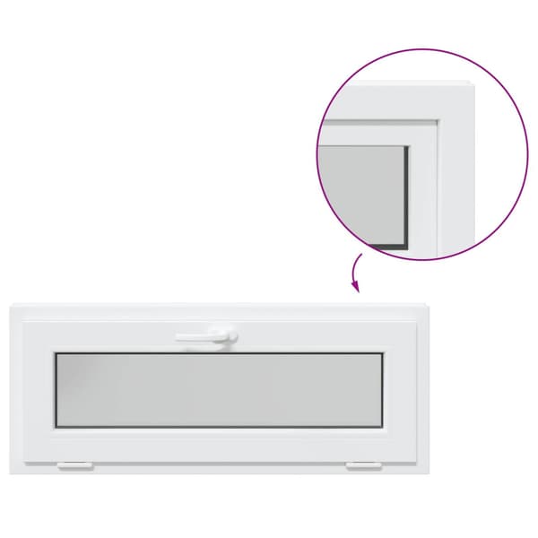 Källarfönster RISOR 100 x 40 cm PVC och glas Vit