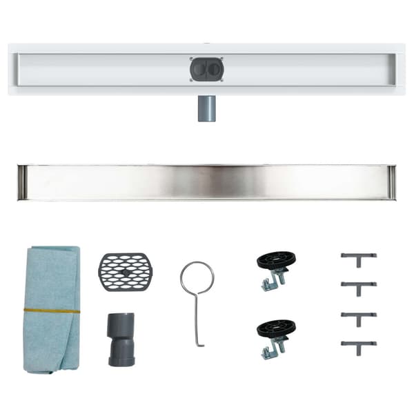 Duschavlopp 2-i-1 med 360° Siphon Silver 80 cm