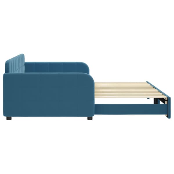 Dagbädd utdragbar blå 100x200 cm sammet