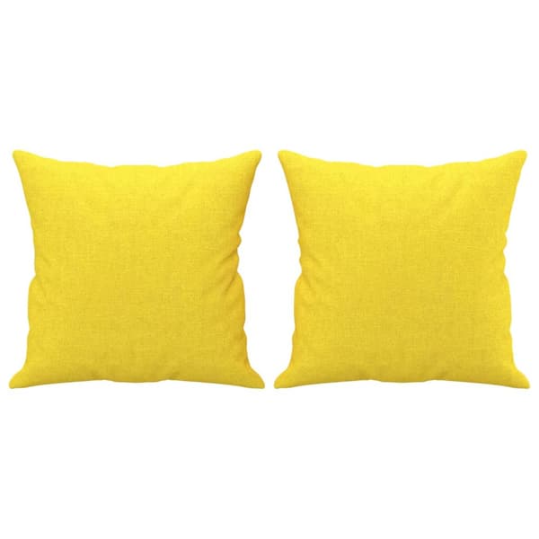2-sits soffa med prydnadskuddar ljusgul 120 cm tyg
