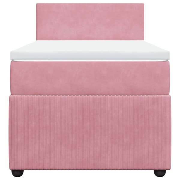 Ramsäng med madrass rosa 90x200 cm sammet