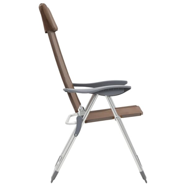 Hopfällbara campingstolar 4 st aluminium brun