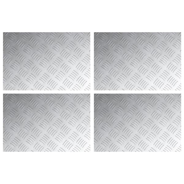 Trappsteg Rektangulär 4 pcs Silver 60 x 40 cm Aluminium
