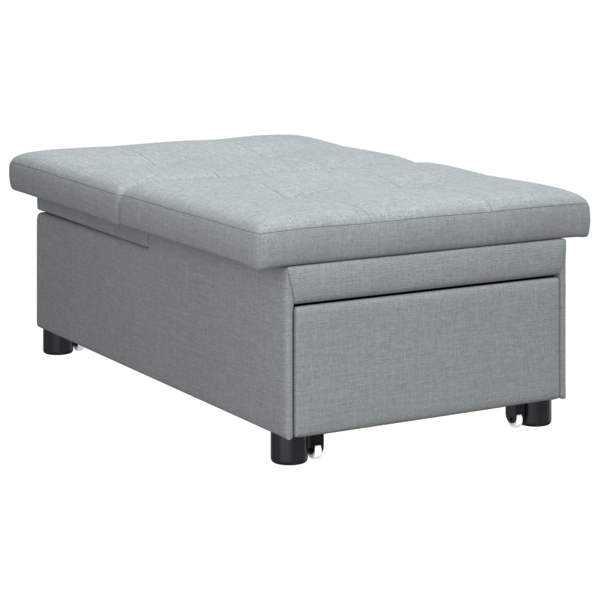 Pull Out Sofa Bed Ljusgrå 194 x 50 x 82 cm tyg