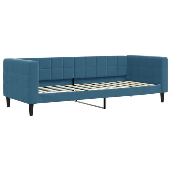 Dagbädd med madrass blå 80x200 cm sammet
