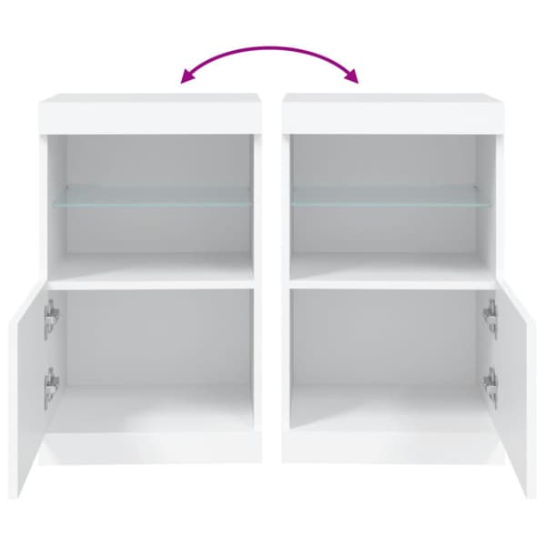 Skänk med LED-belysning vit 41x37x67 cm