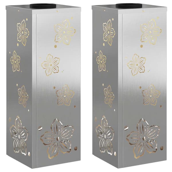 Solar LED Stig Ljus 2 pcs Silver Rostfritt stål