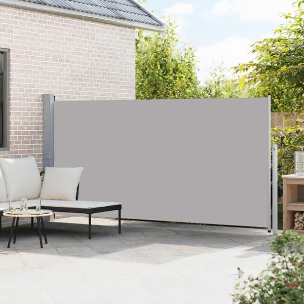 Infällbar sidomarkis 160 x 500 cm grå