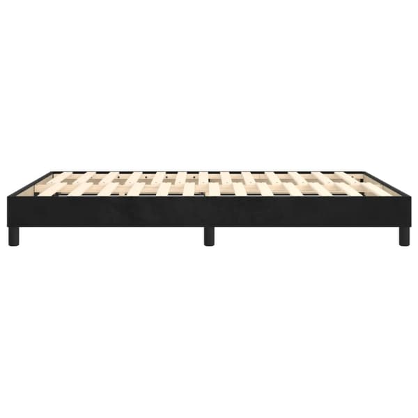 Boxspring-sängram svart 140x200 cm sammet