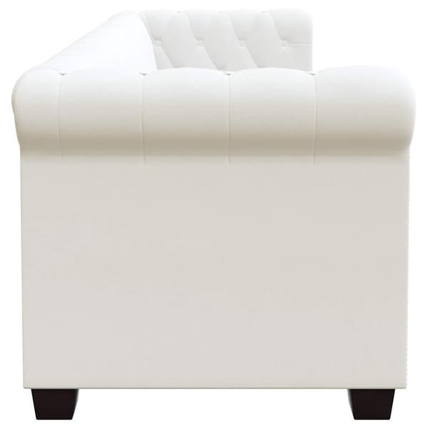 Chesterfield 3-sits konstläder vit