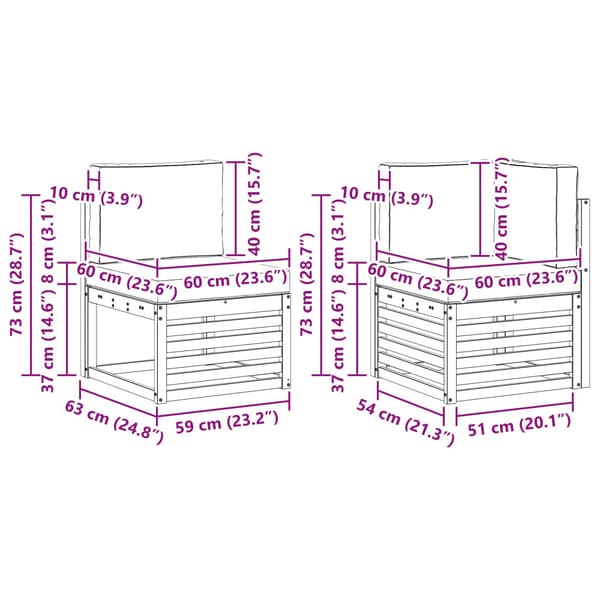 Utomhussoffset 10 pcs Naturlig och Grädde Polyester