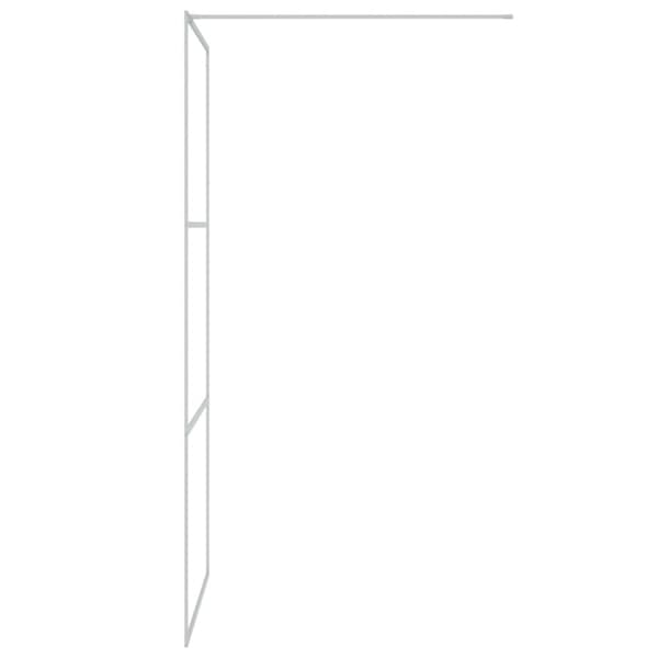 Duschvägg silver 90x195 cm halvfrostat ESG-glas