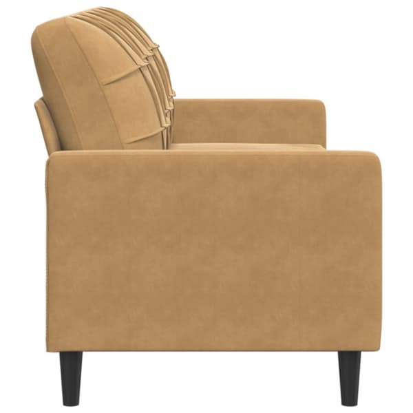 3-sitssoffa brun 180 cm sammet