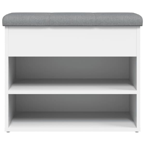 Skobänk vit 62x32x50 cm konstruerat trä