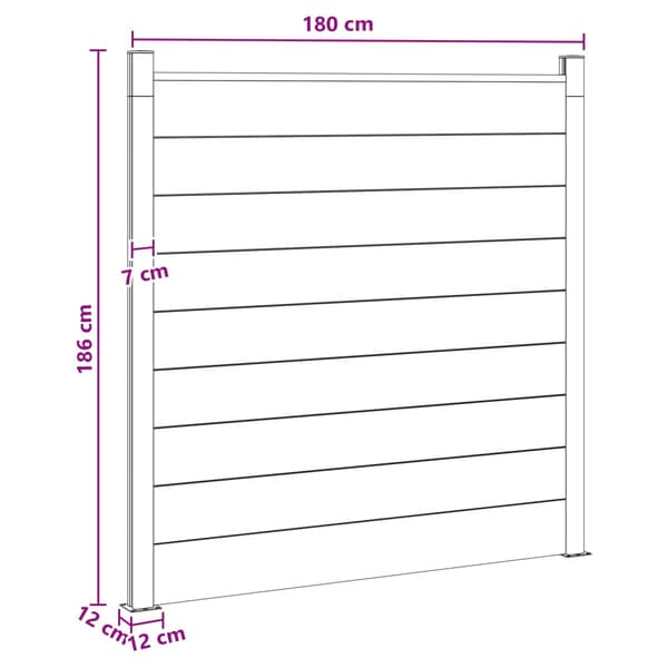 Stängselpanel WPC och aluminium Brun