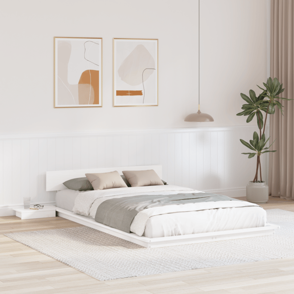 Sängram Vit 120 x 190 cm trä