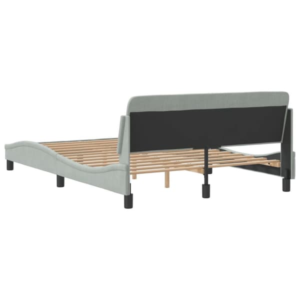 Bed Frame "Dover" Light Grey 140x190 cm Velvet