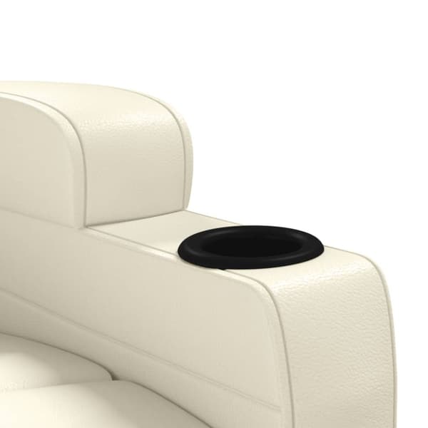 Reclinerfåtölj gräddvit konstläder