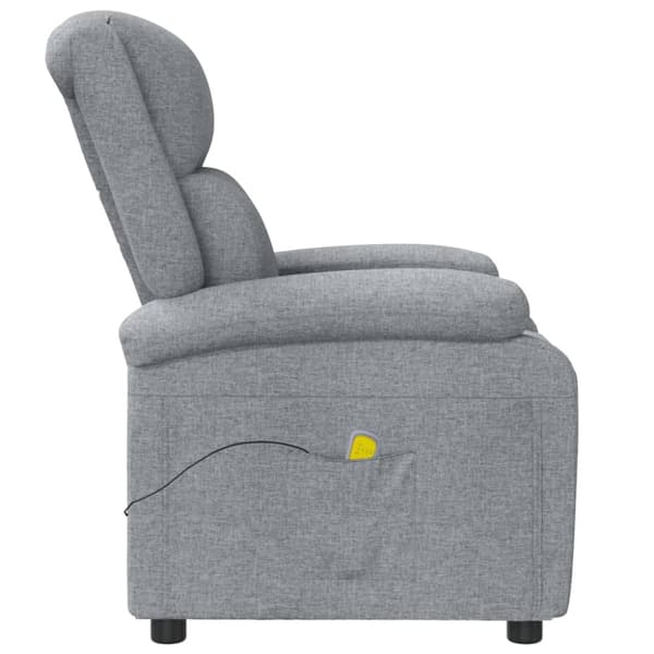 Massagefåtölj ljusgrå tyg