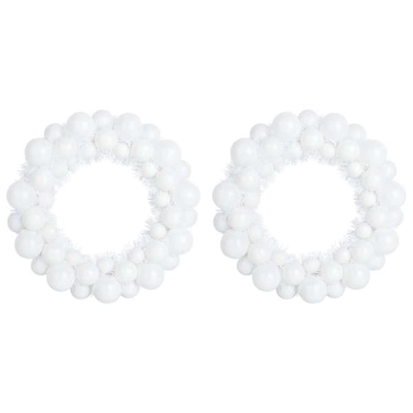 Julkulor kransar 2 pcs Vit 33 x 33 x 7 cm Polystyren